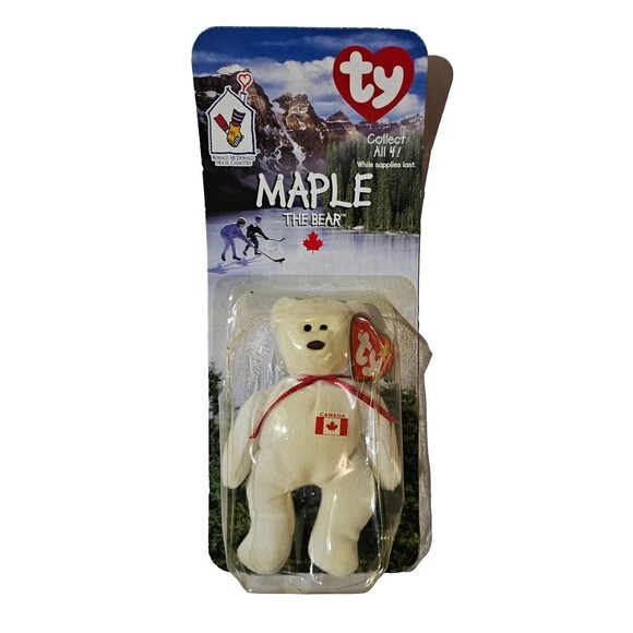 Vintage Maple the Bear TY Mini BEANIE Baby McDonald's TY 1997 3 TAG ERRORS Rare - Picture 1 of 6